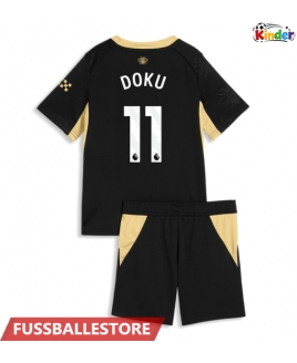 Günstige Manchester City Jeremy Doku #11 Auswärts Trikotsatzt Kinder 2026-27 Kurzarm (+ Kurze Hosen)